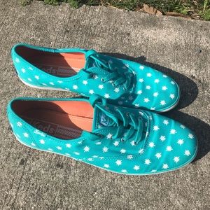 🌟Star🌟 Pattern Turquoise Lace Up Keds